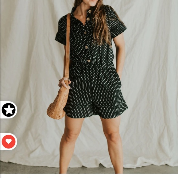 Henly Layla Dotted Jumpshort in Black size Small - Picture 9 of 13